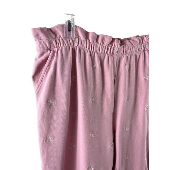 Draper James Bobbie Pull On +Sweatpants Jogger Pants Pink Embroidered Viola XXL - Picture 4 of 10
